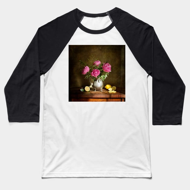 Peonies II Baseball T-Shirt by TammySwarek